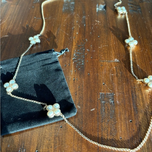 Tory Burch Gold Tone Faux Pearl necklace - Picture 2 of 9